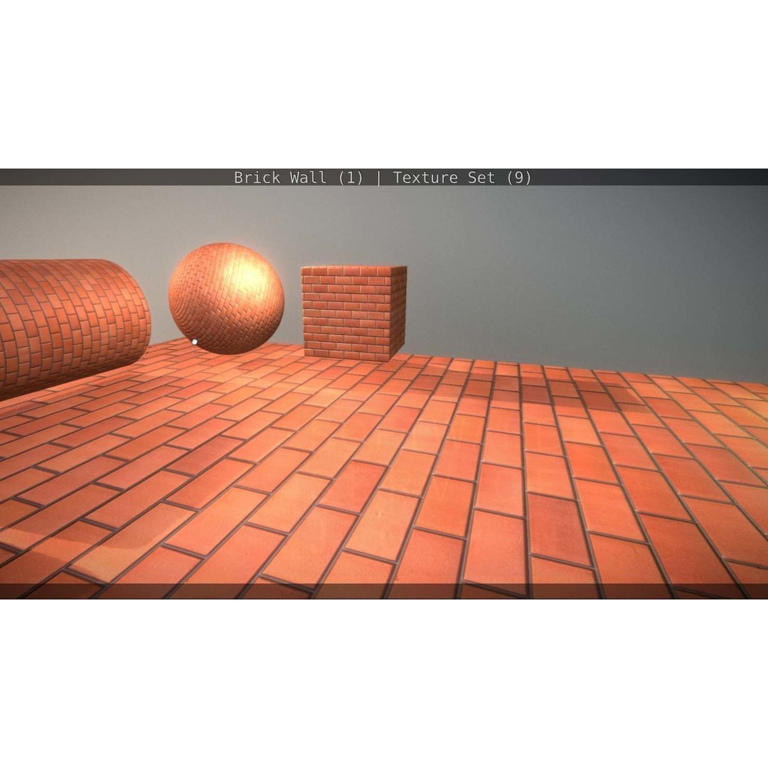 Brick Wall 3D Model – Seamless PBR Texture Set, FBX, OBJ - View 38
