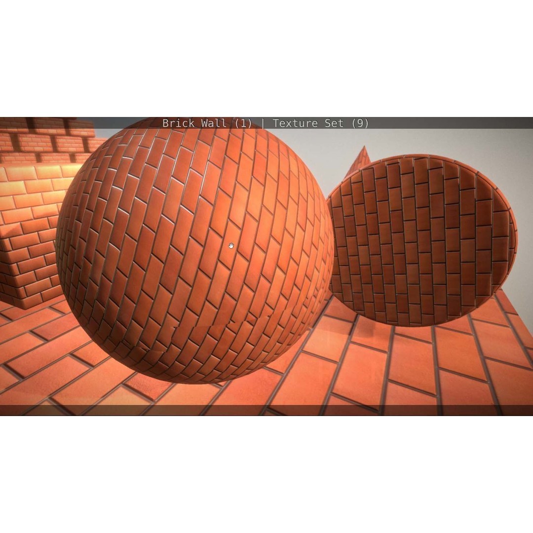 Brick Wall 3D Model – Seamless PBR Texture Set, FBX, OBJ - View 43