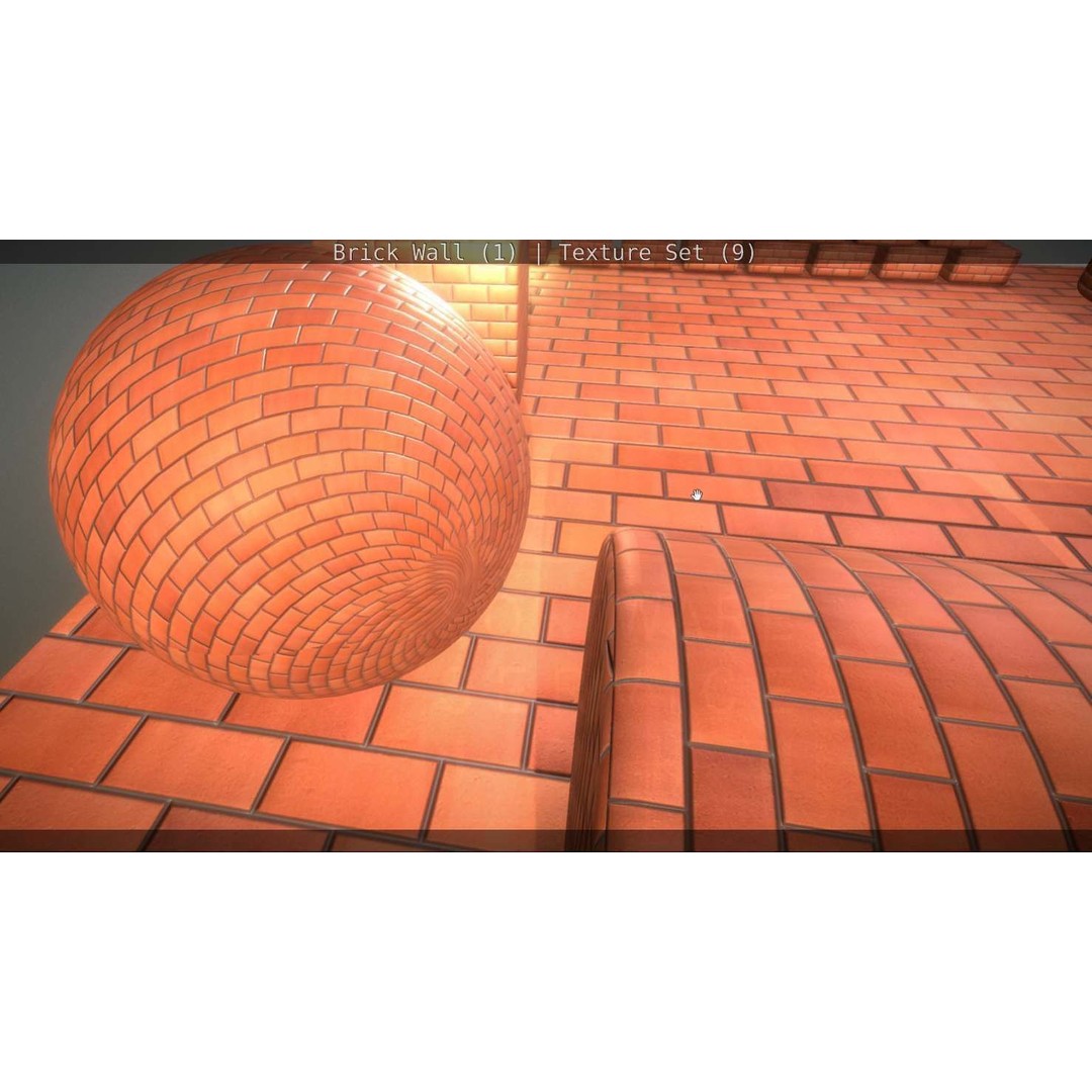 Brick Wall 3D Model – Seamless PBR Texture Set, FBX, OBJ - View 45