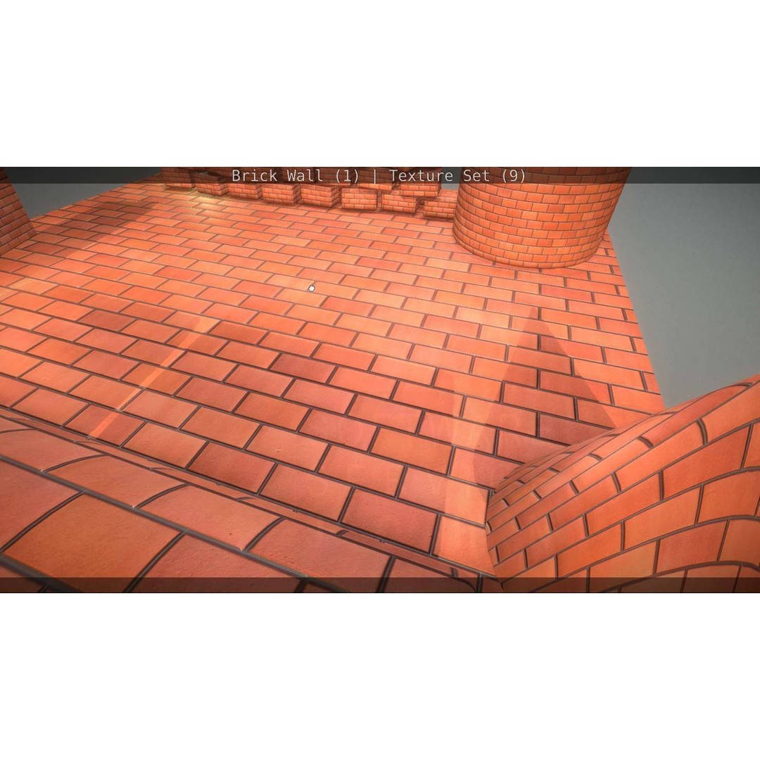 Brick Wall 3D Model – Seamless PBR Texture Set, FBX, OBJ - View 49