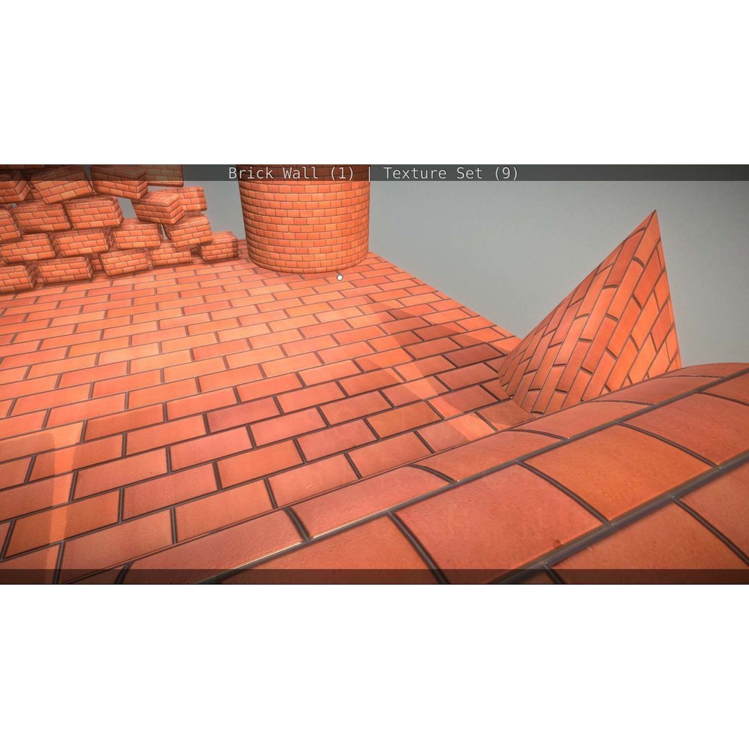 Brick Wall 3D Model – Seamless PBR Texture Set, FBX, OBJ - View 50