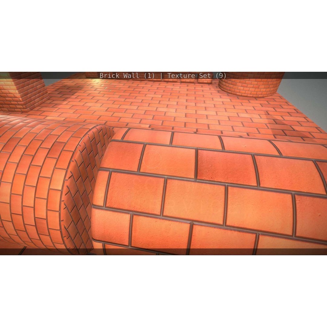 Brick Wall 3D Model – Seamless PBR Texture Set, FBX, OBJ - View 52