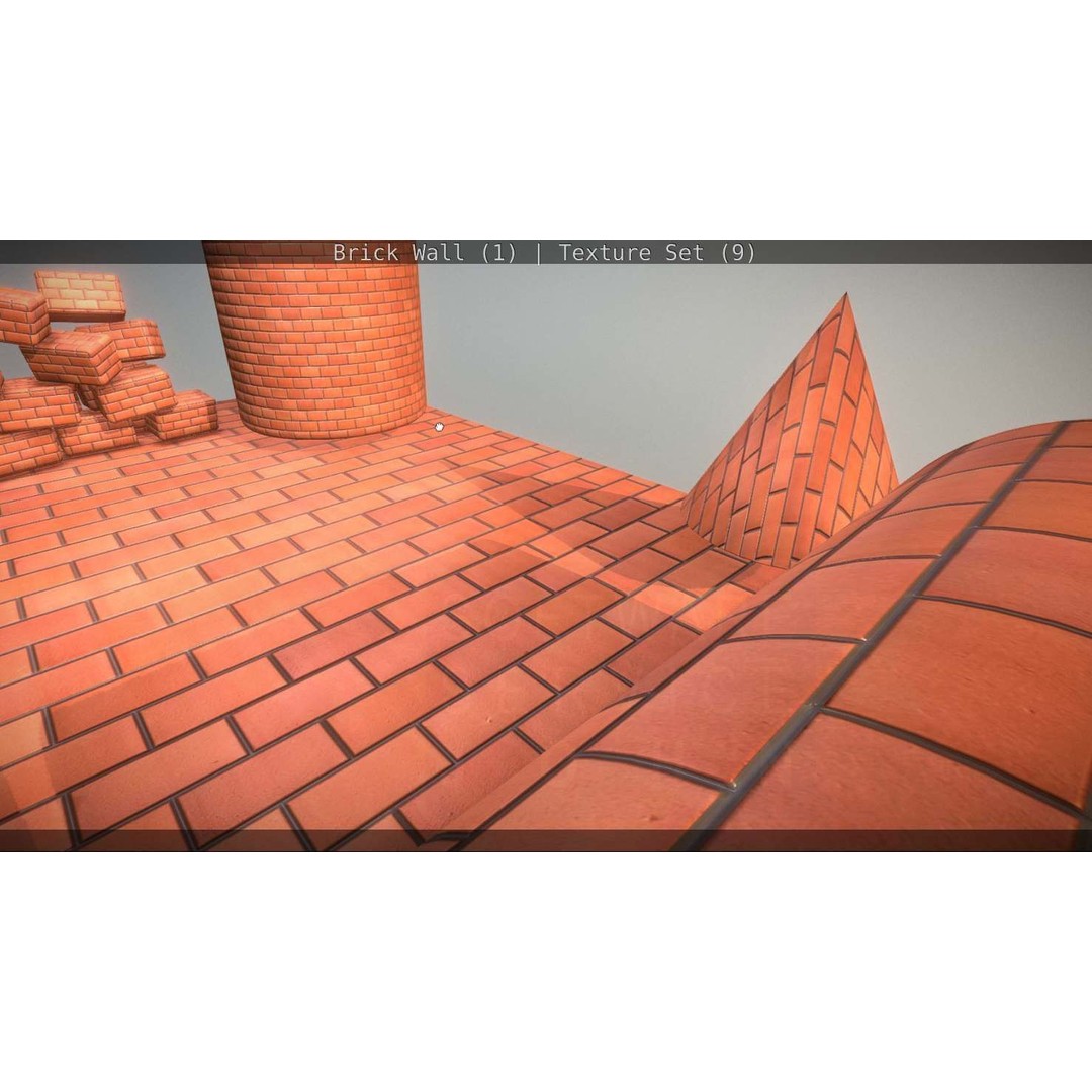 Brick Wall 3D Model – Seamless PBR Texture Set, FBX, OBJ - View 53