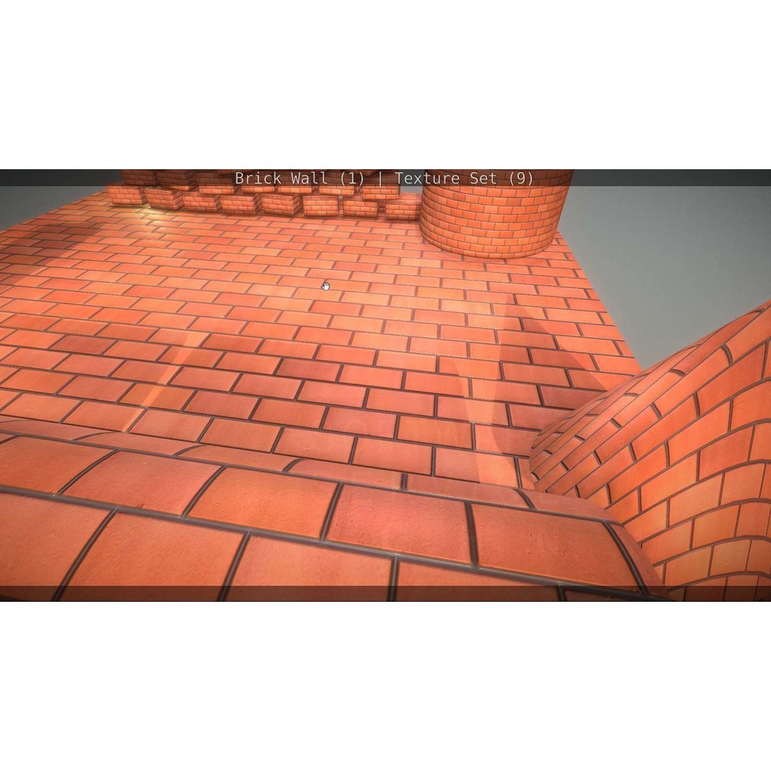 Brick Wall 3D Model – Seamless PBR Texture Set, FBX, OBJ - View 56