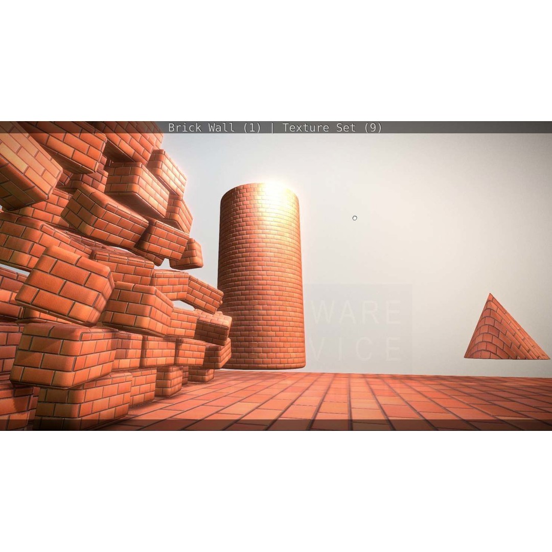 Brick Wall 3D Model – Seamless PBR Texture Set, FBX, OBJ - View 57