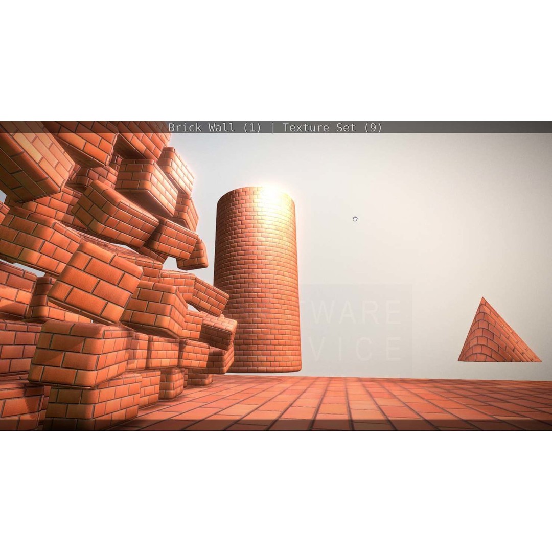 Brick Wall 3D Model – Seamless PBR Texture Set, FBX, OBJ - View 65