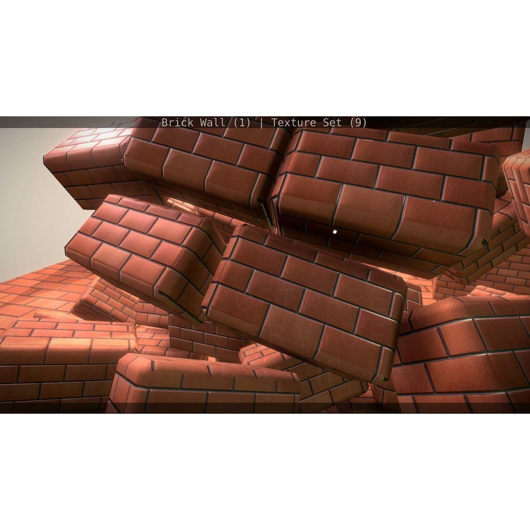 Brick Wall 3D Model – Seamless PBR Texture Set, FBX, OBJ - View 66