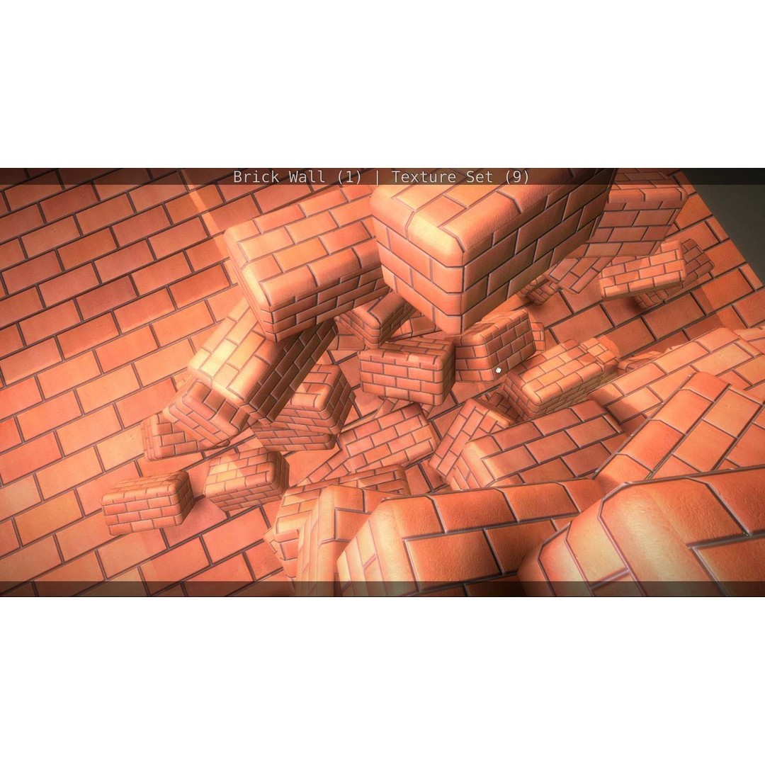 Brick Wall 3D Model – Seamless PBR Texture Set, FBX, OBJ - View 69