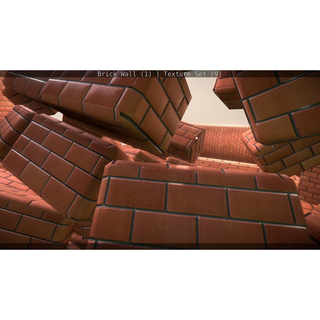Brick Wall 3D Model – Seamless PBR Texture Set, FBX, OBJ - View 73