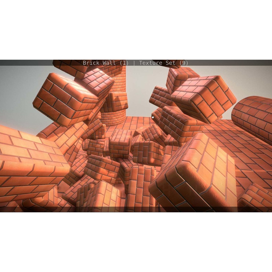 Brick Wall 3D Model – Seamless PBR Texture Set, FBX, OBJ - View 74