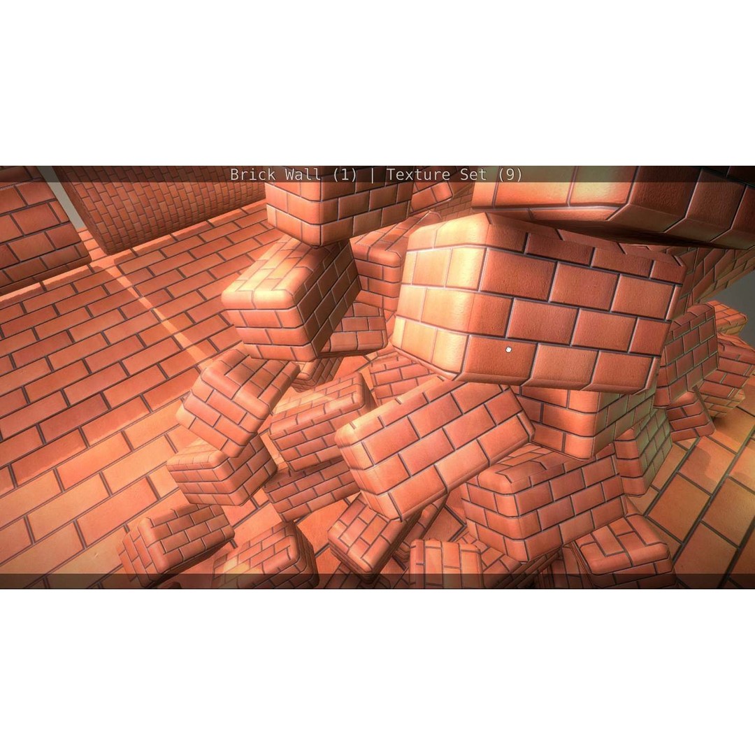 Brick Wall 3D Model – Seamless PBR Texture Set, FBX, OBJ - View 76