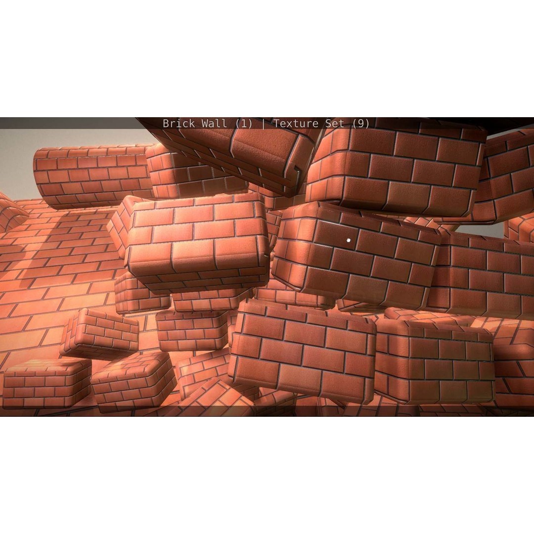 Brick Wall 3D Model – Seamless PBR Texture Set, FBX, OBJ - View 77