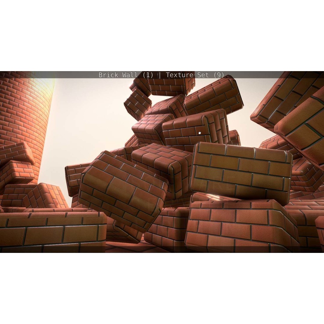 Brick Wall 3D Model – Seamless PBR Texture Set, FBX, OBJ - View 78