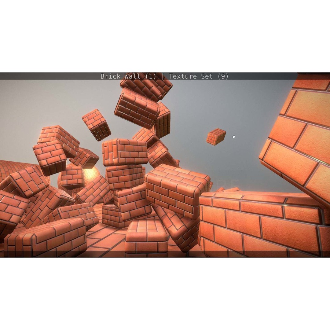 Brick Wall 3D Model – Seamless PBR Texture Set, FBX, OBJ - View 79
