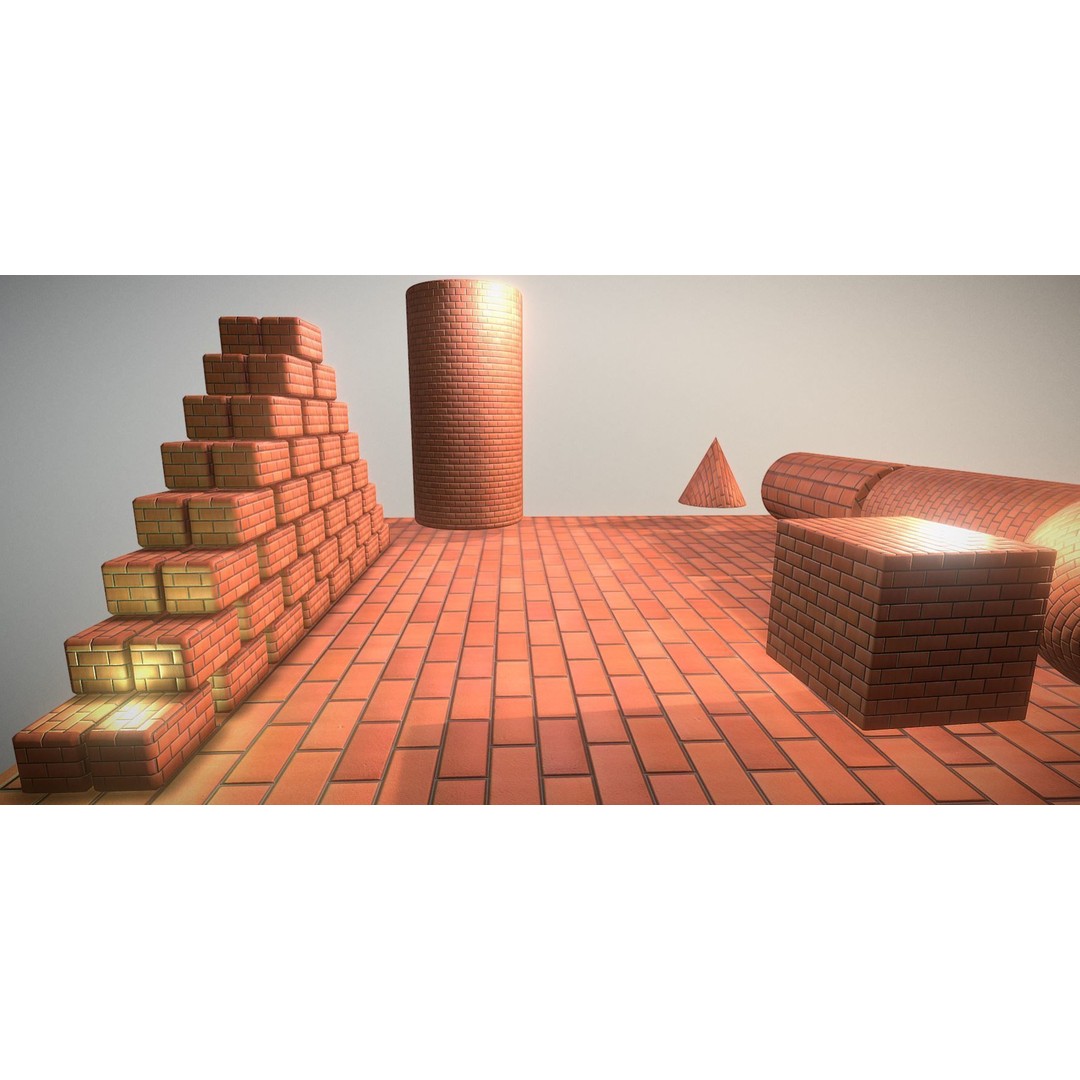 Brick Wall 3D Model – Seamless PBR Texture Set, FBX, OBJ - View 8