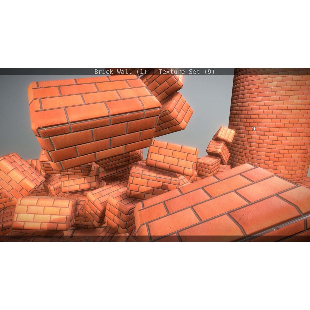 Brick Wall 3D Model – Seamless PBR Texture Set, FBX, OBJ - View 82