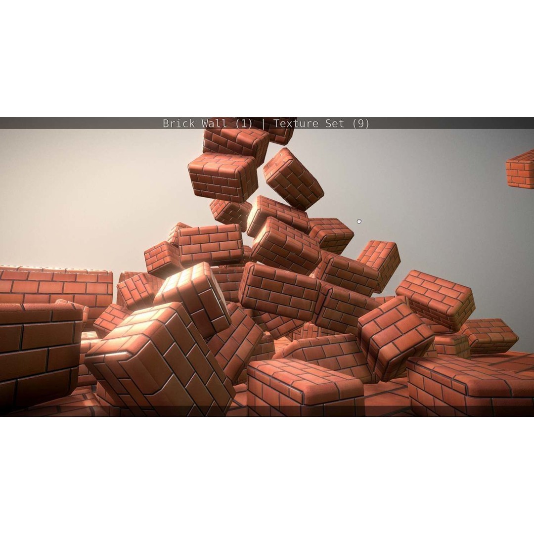 Brick Wall 3D Model – Seamless PBR Texture Set, FBX, OBJ - View 84