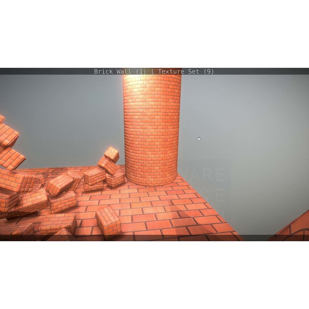 Brick Wall 3D Model – Seamless PBR Texture Set, FBX, OBJ - View 85