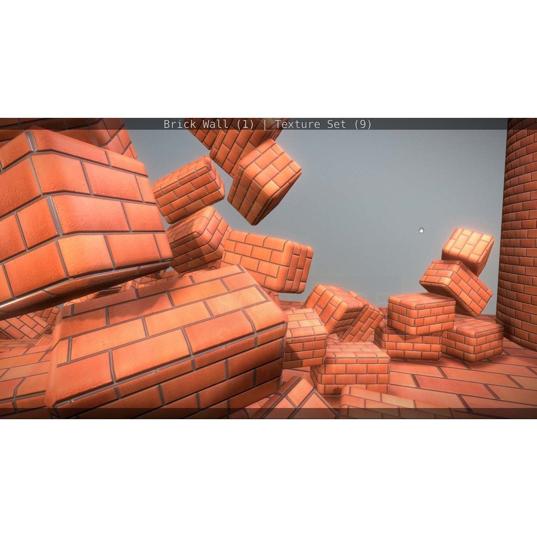 Brick Wall 3D Model – Seamless PBR Texture Set, FBX, OBJ - View 86
