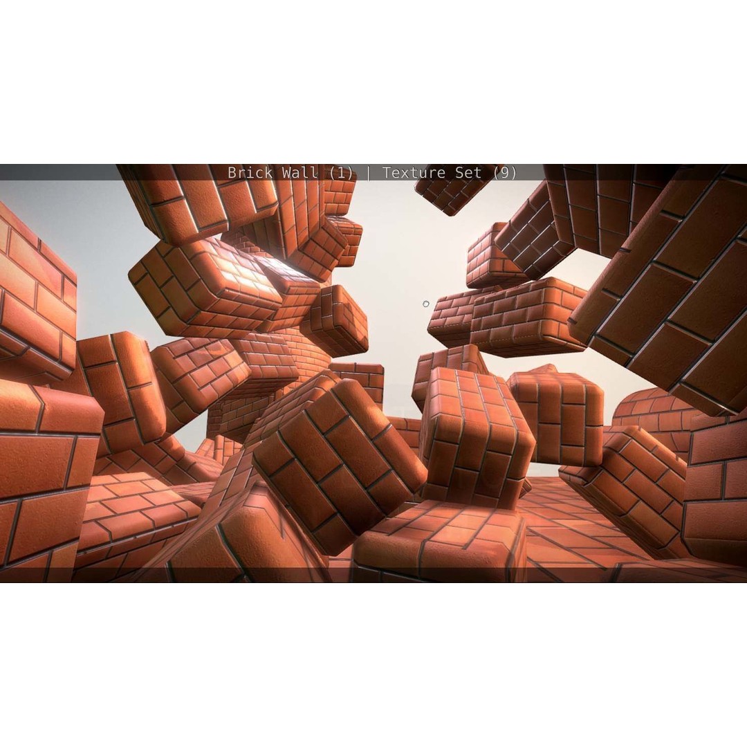 Brick Wall 3D Model – Seamless PBR Texture Set, FBX, OBJ - View 88
