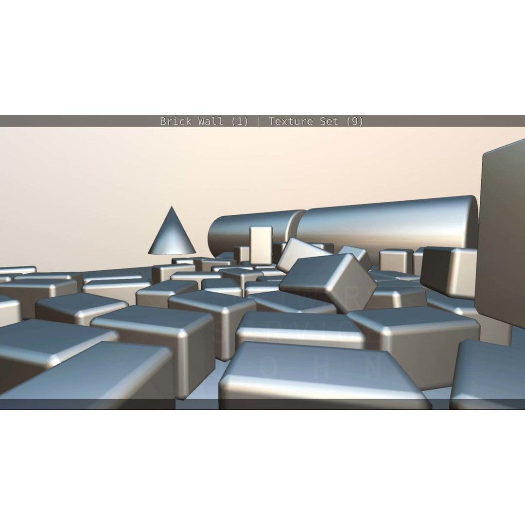 Brick Wall 3D Model – Seamless PBR Texture Set, FBX, OBJ - View 89