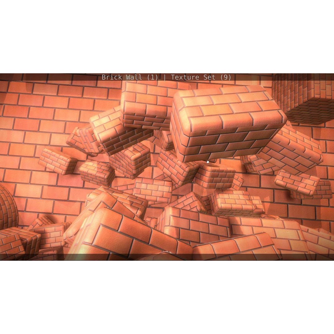 Brick Wall 3D Model – Seamless PBR Texture Set, FBX, OBJ - View 90