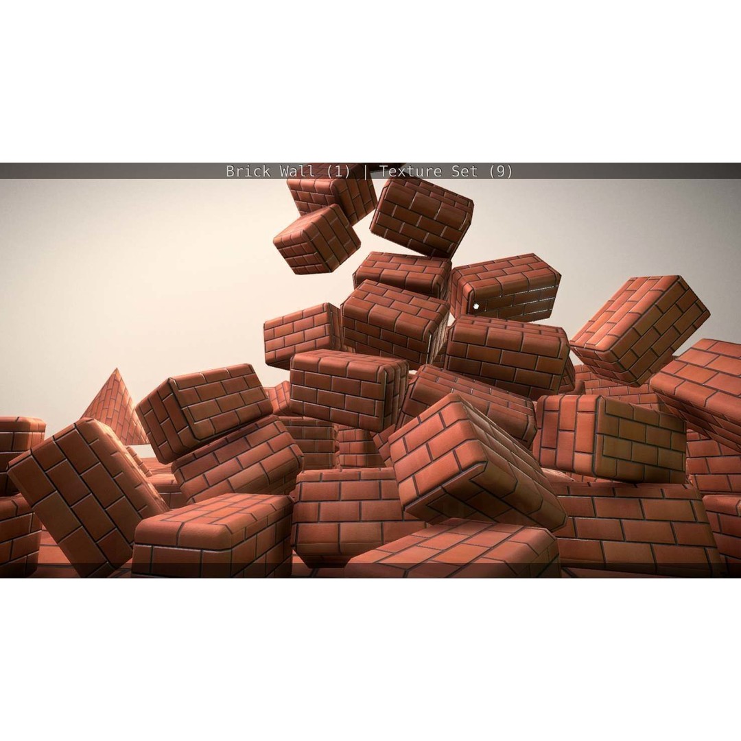 Brick Wall 3D Model – Seamless PBR Texture Set, FBX, OBJ - View 91