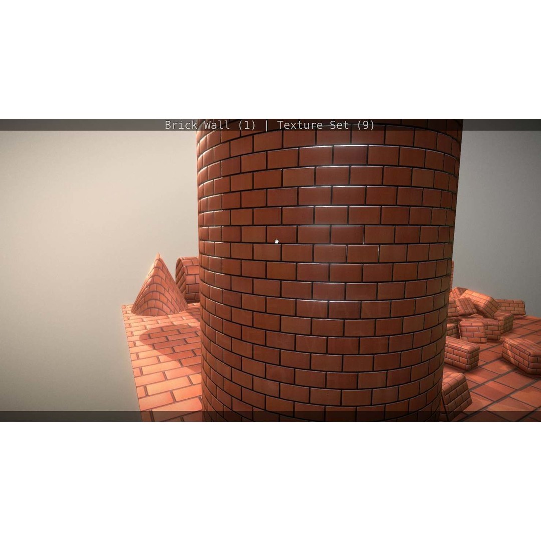 Brick Wall 3D Model – Seamless PBR Texture Set, FBX, OBJ - View 92