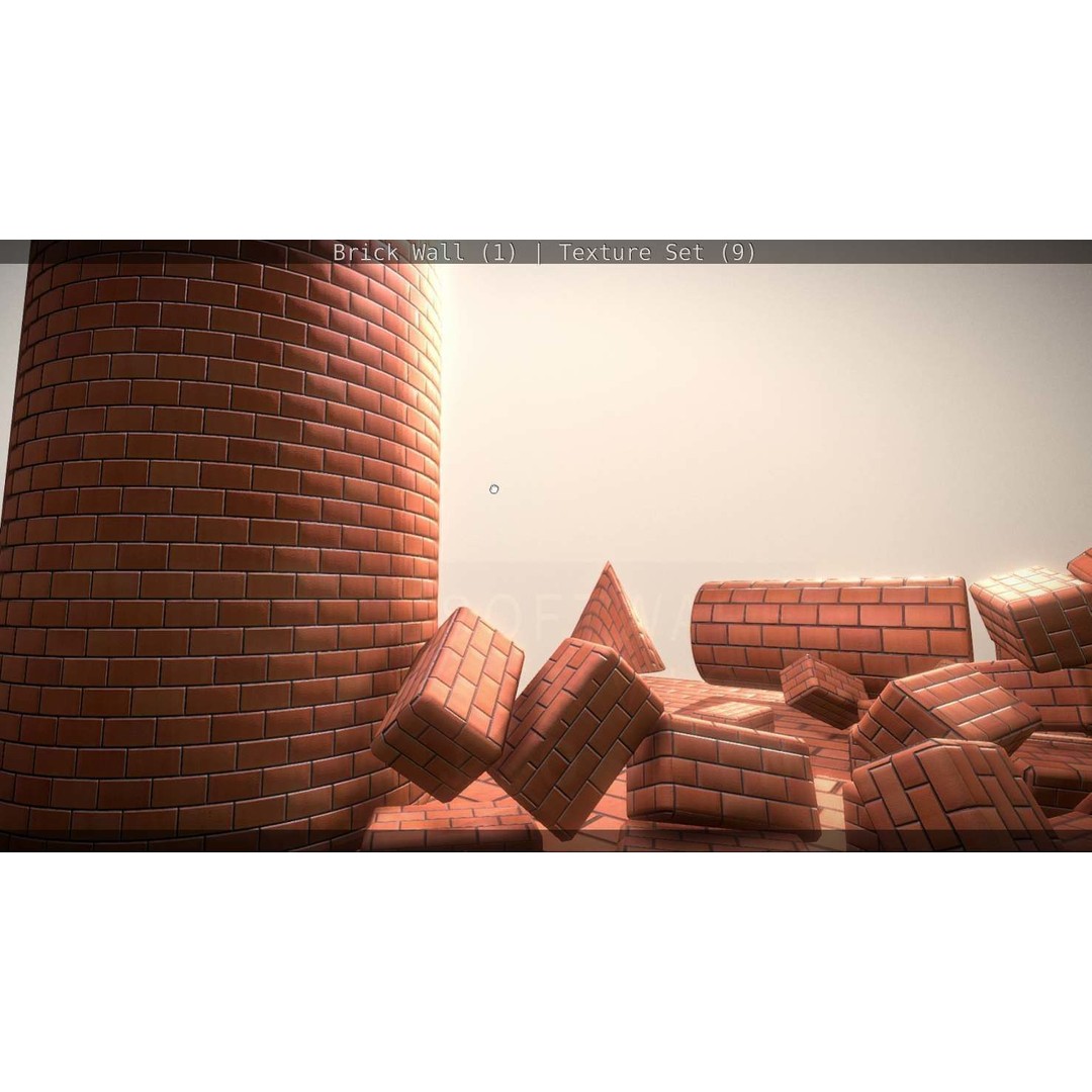 Brick Wall 3D Model – Seamless PBR Texture Set, FBX, OBJ - View 93
