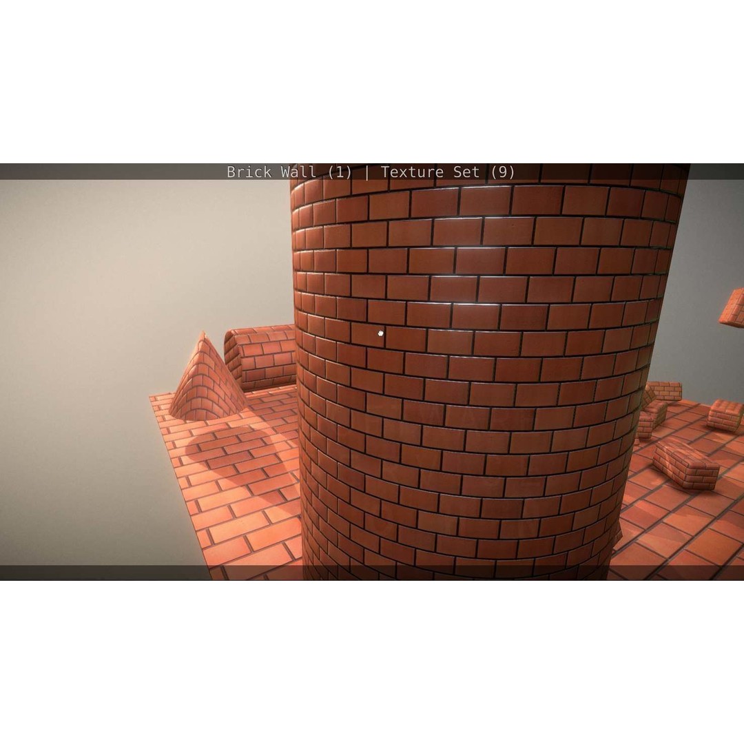 Brick Wall 3D Model – Seamless PBR Texture Set, FBX, OBJ - View 94