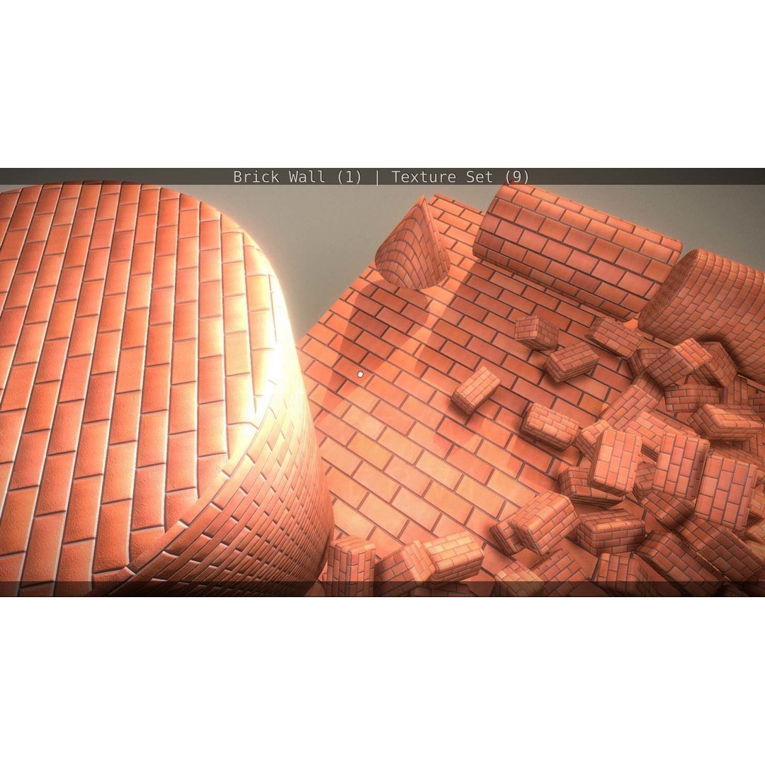 Brick Wall 3D Model – Seamless PBR Texture Set, FBX, OBJ - View 95