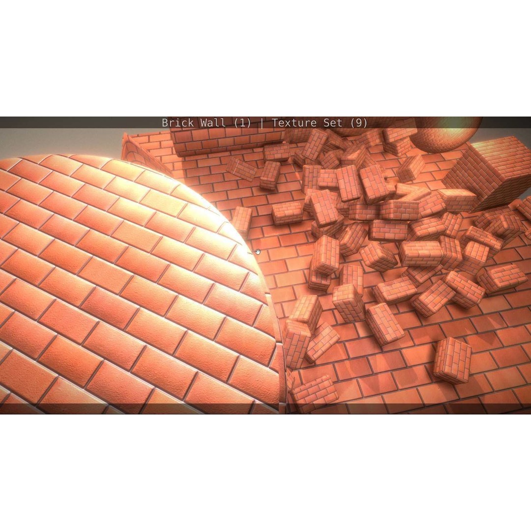 Brick Wall 3D Model – Seamless PBR Texture Set, FBX, OBJ - View 96