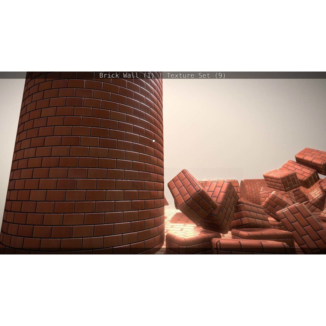 Brick Wall 3D Model – Seamless PBR Texture Set, FBX, OBJ - View 98