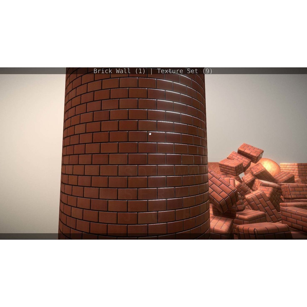 Brick Wall 3D Model – Seamless PBR Texture Set, FBX, OBJ - View 99