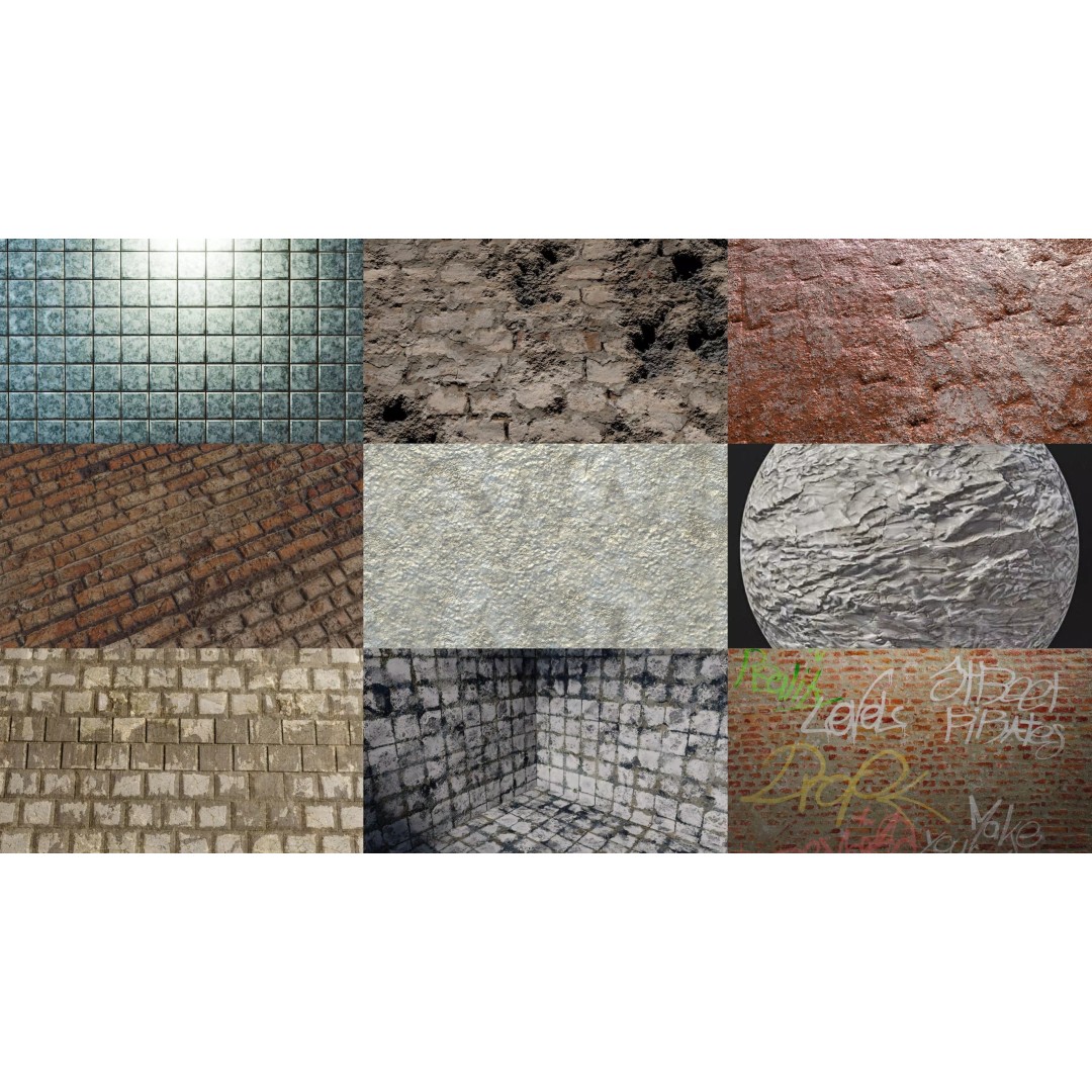 Wall PBR Texture Pack 3D Model – High-Quality Textures for Game Design - View 2