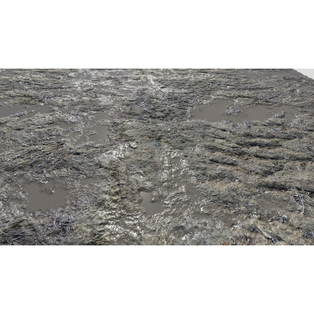 Dirt Terrain 3D Model – PBR Textures for Natural Environments, FBX - View 3