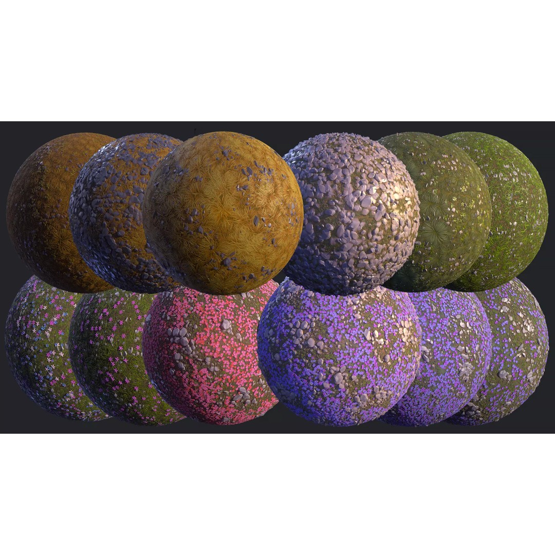 Stylized Ground Materials 3D Model – PBR Textures for Unreal Engine - View 3