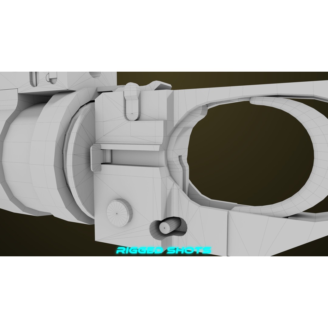 Light Machine Gun 3D Model – Low Poly PBR Game Asset, FBX, Unity, UE - View 100