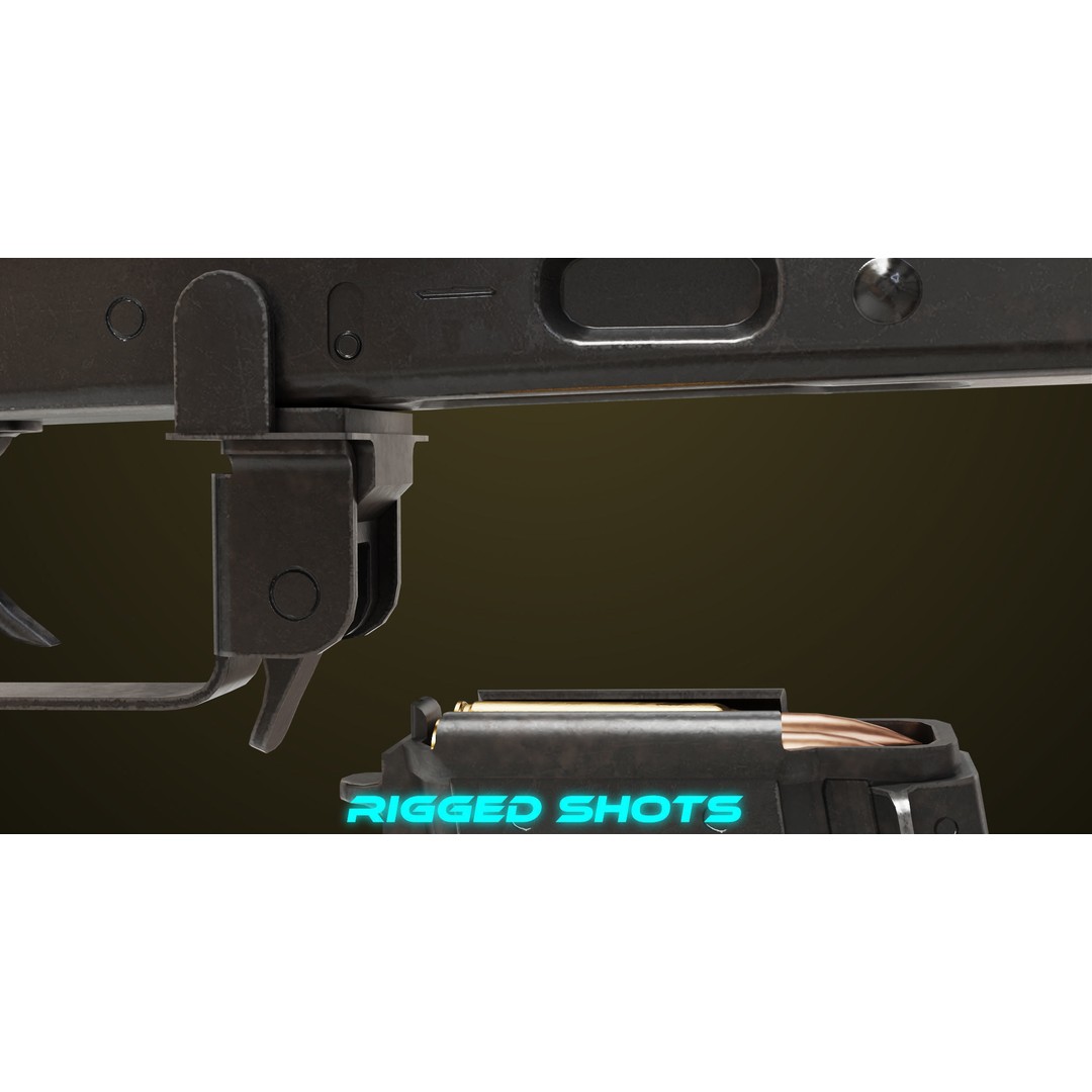 Light Machine Gun 3D Model – Low Poly PBR Game Asset, FBX, Unity, UE - View 11