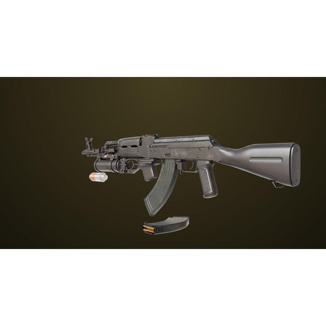 Light Machine Gun 3D Model – Low Poly PBR Game Asset, FBX, Unity, UE - View 12