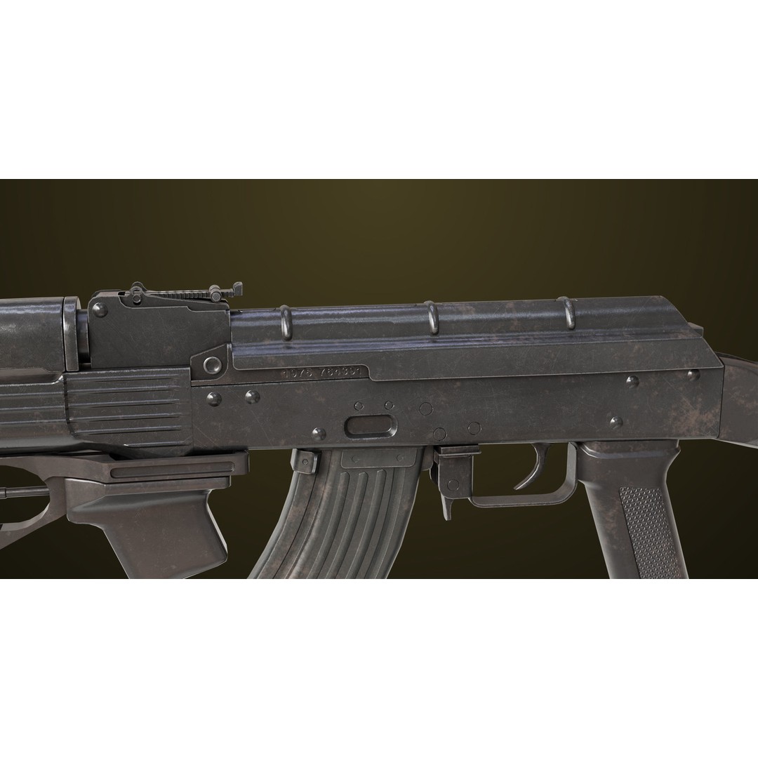 Light Machine Gun 3D Model – Low Poly PBR Game Asset, FBX, Unity, UE - View 13