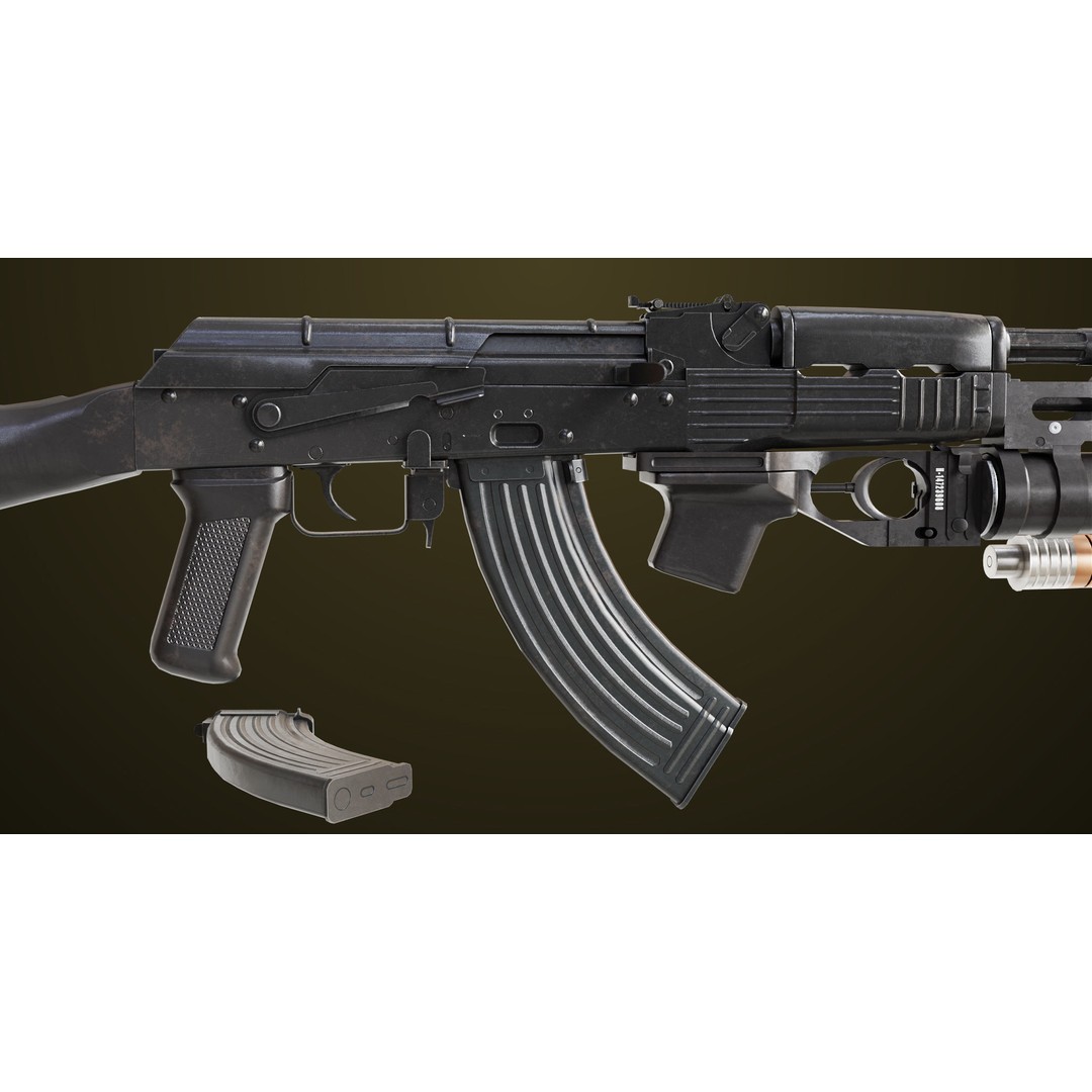 Light Machine Gun 3D Model – Low Poly PBR Game Asset, FBX, Unity, UE - View 14