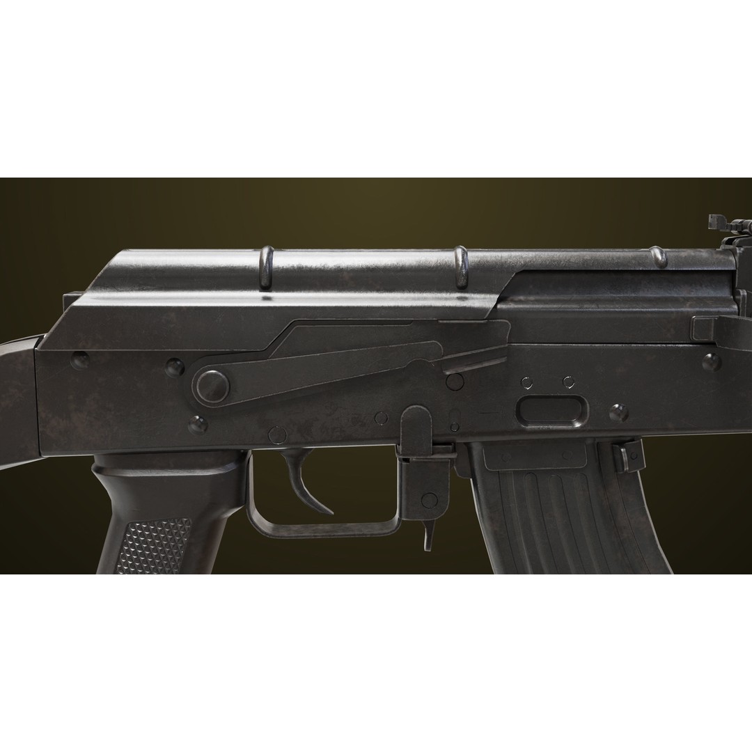 Light Machine Gun 3D Model – Low Poly PBR Game Asset, FBX, Unity, UE - View 15