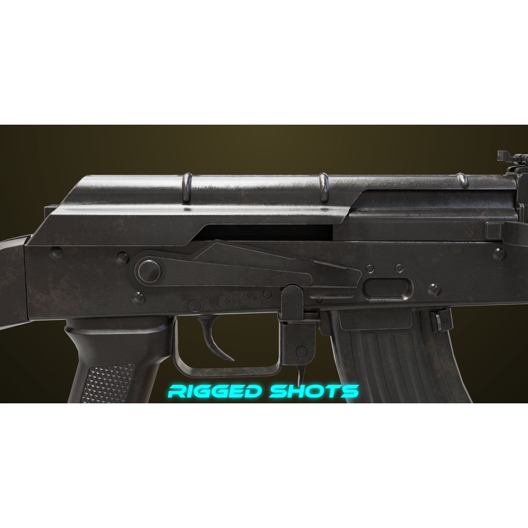 Light Machine Gun 3D Model – Low Poly PBR Game Asset, FBX, Unity, UE - View 16