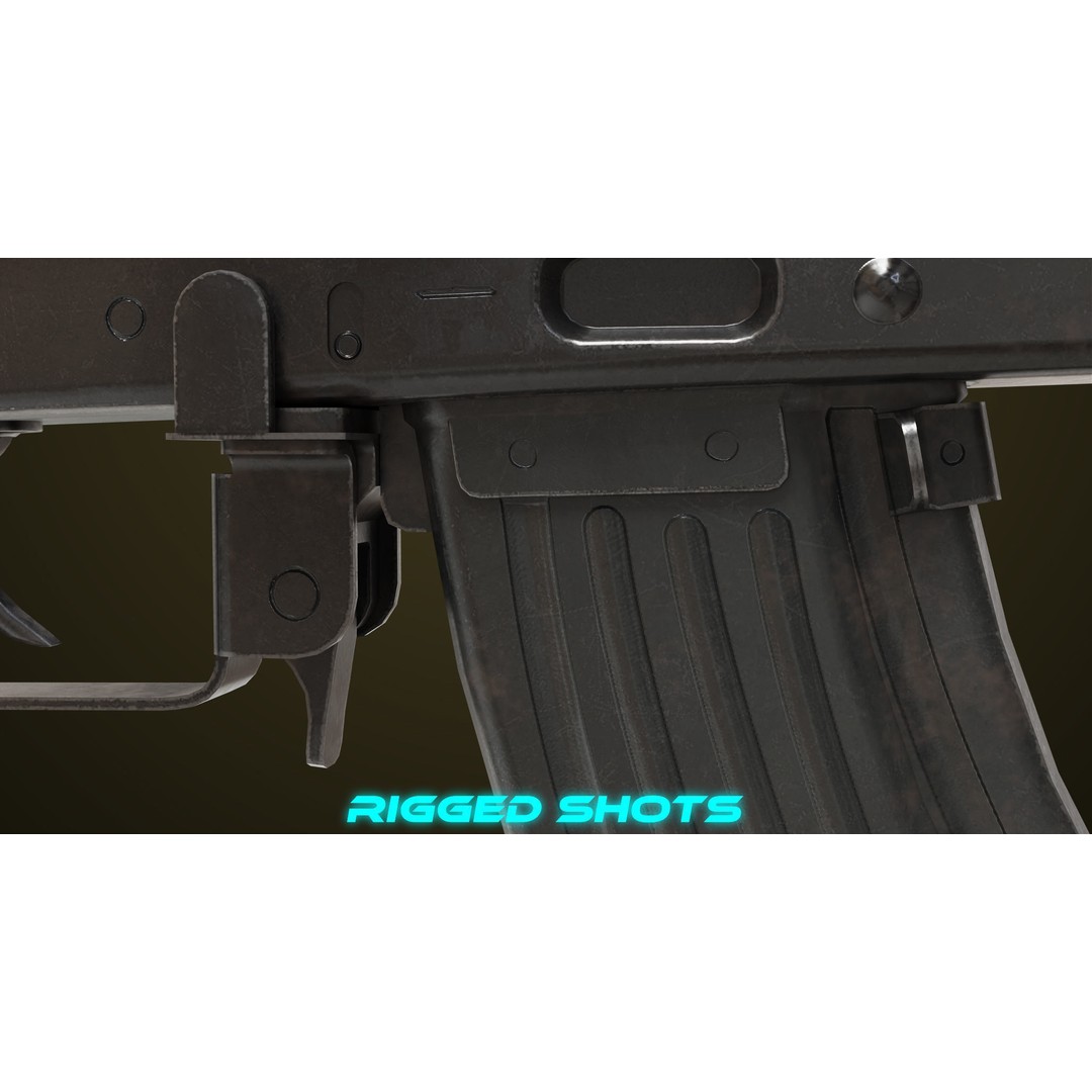 Light Machine Gun 3D Model – Low Poly PBR Game Asset, FBX, Unity, UE - View 20