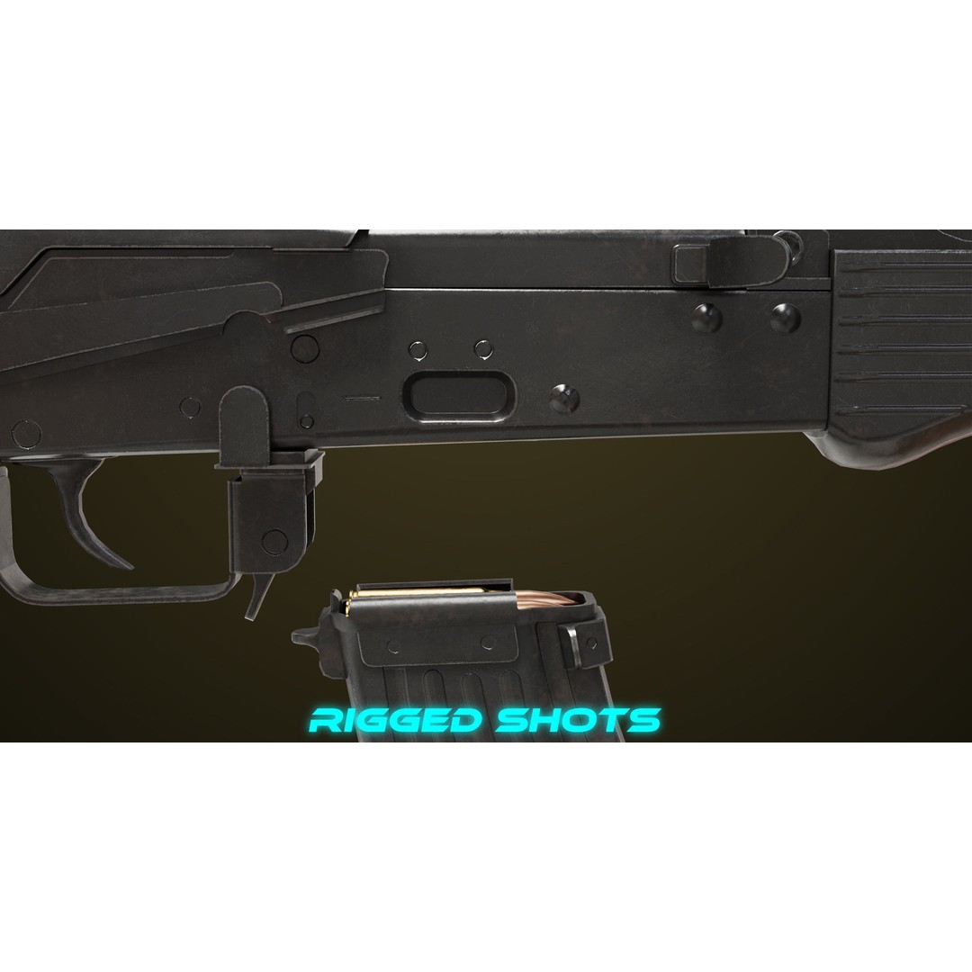 Light Machine Gun 3D Model – Low Poly PBR Game Asset, FBX, Unity, UE - View 21