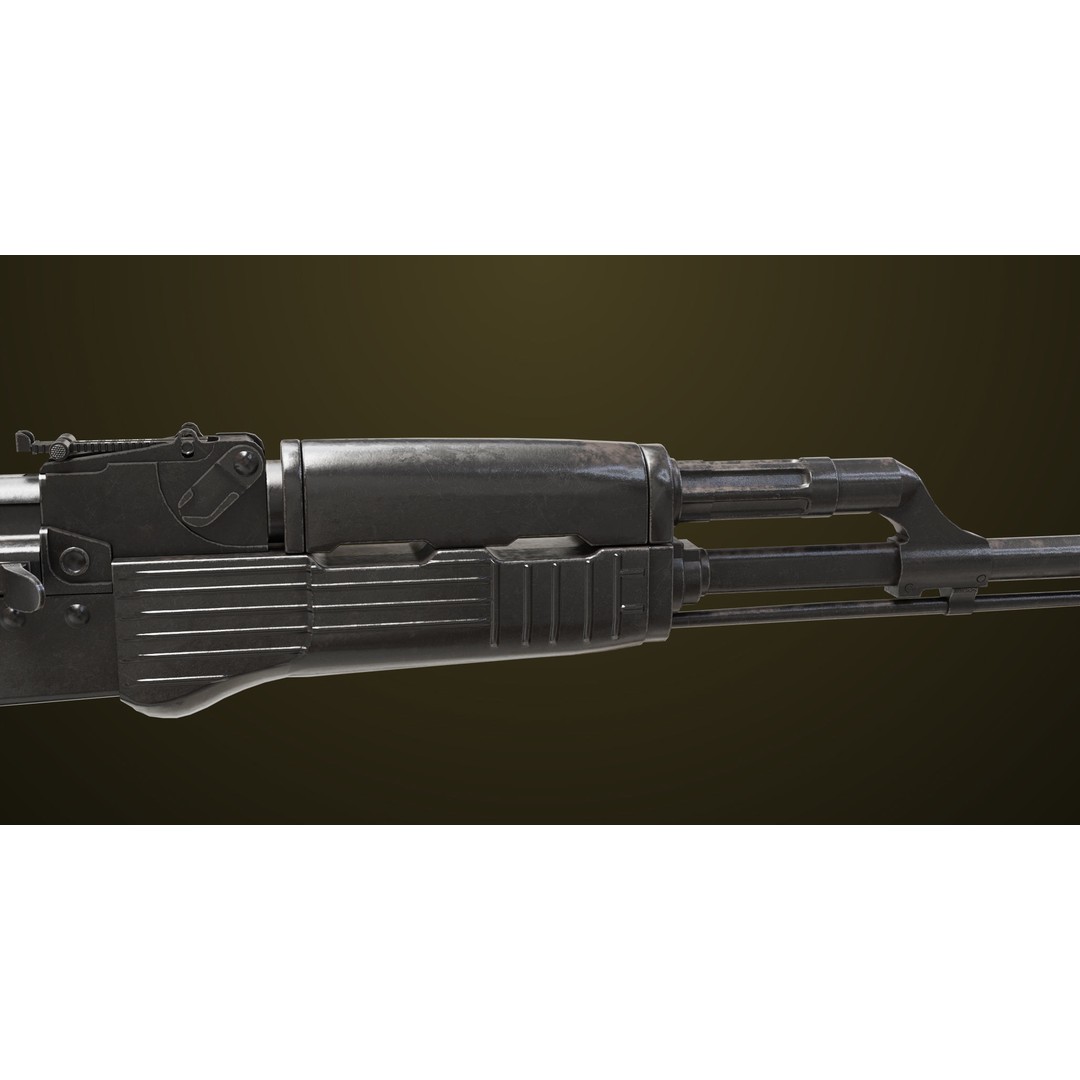 Light Machine Gun 3D Model – Low Poly PBR Game Asset, FBX, Unity, UE - View 24