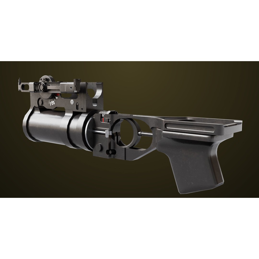 Light Machine Gun 3D Model – Low Poly PBR Game Asset, FBX, Unity, UE - View 30