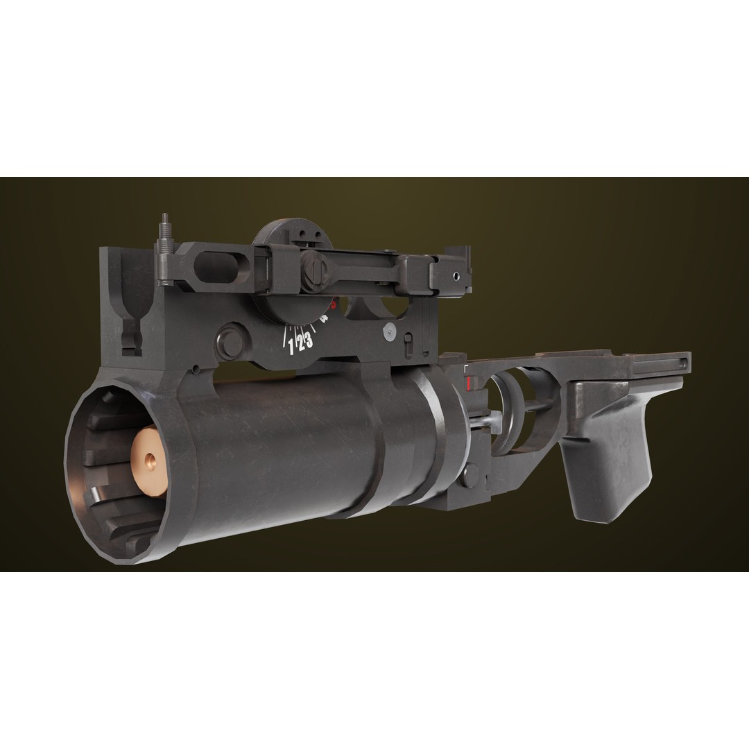Light Machine Gun 3D Model – Low Poly PBR Game Asset, FBX, Unity, UE - View 31