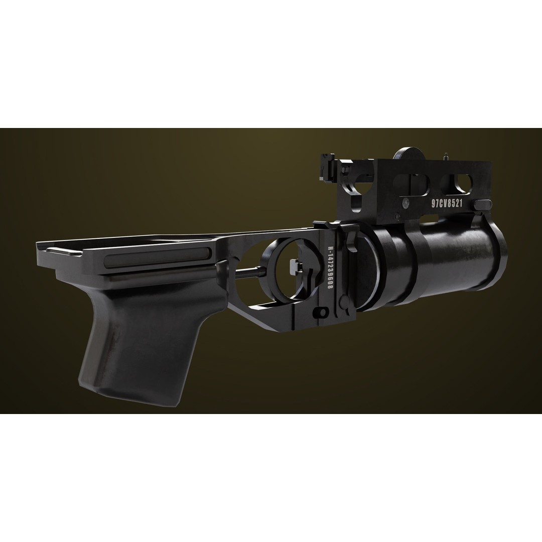 Light Machine Gun 3D Model – Low Poly PBR Game Asset, FBX, Unity, UE - View 32